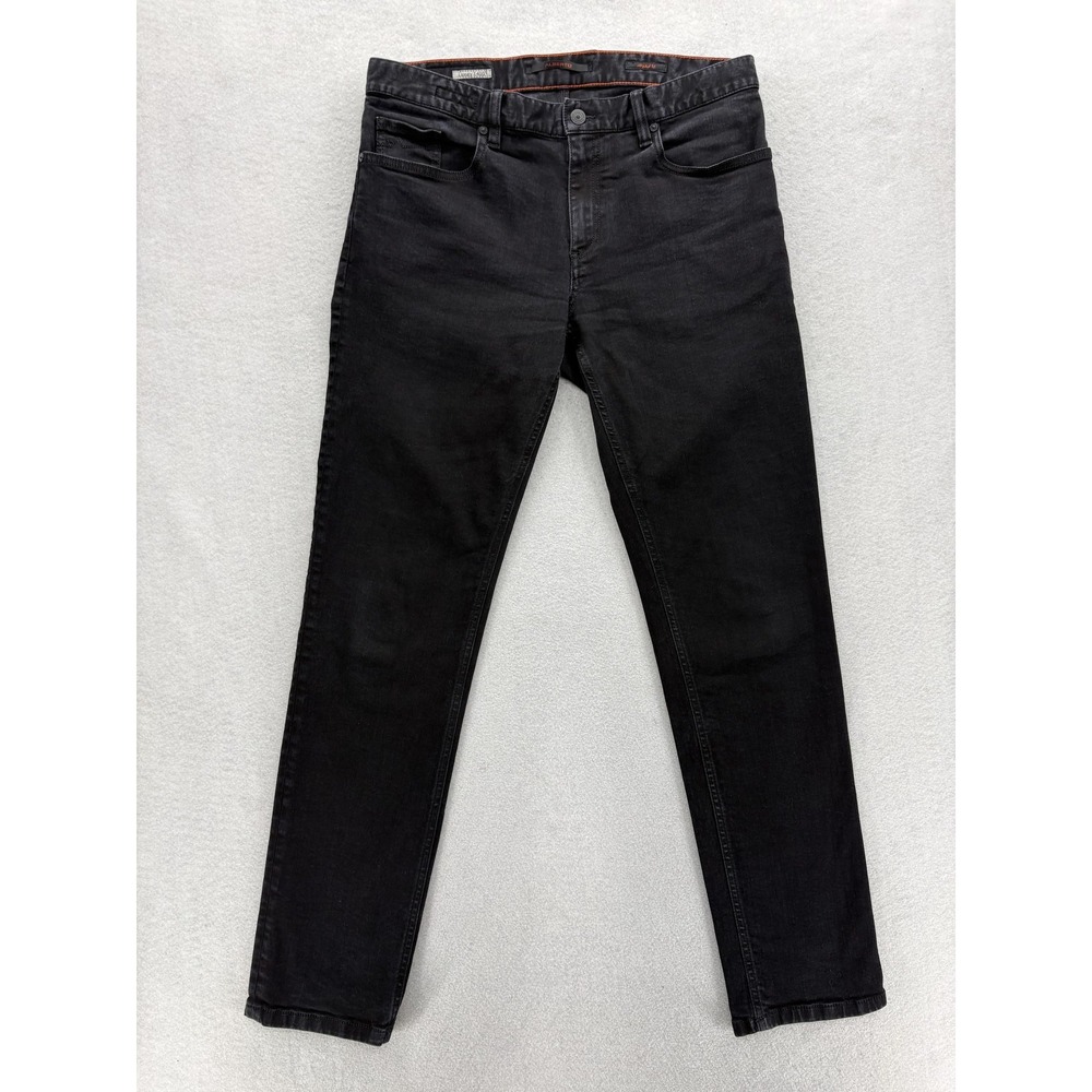 Alberto Pipe Jeans Mens 32x32 Black Super Stretch Dark Wash Denim Regular Fit
